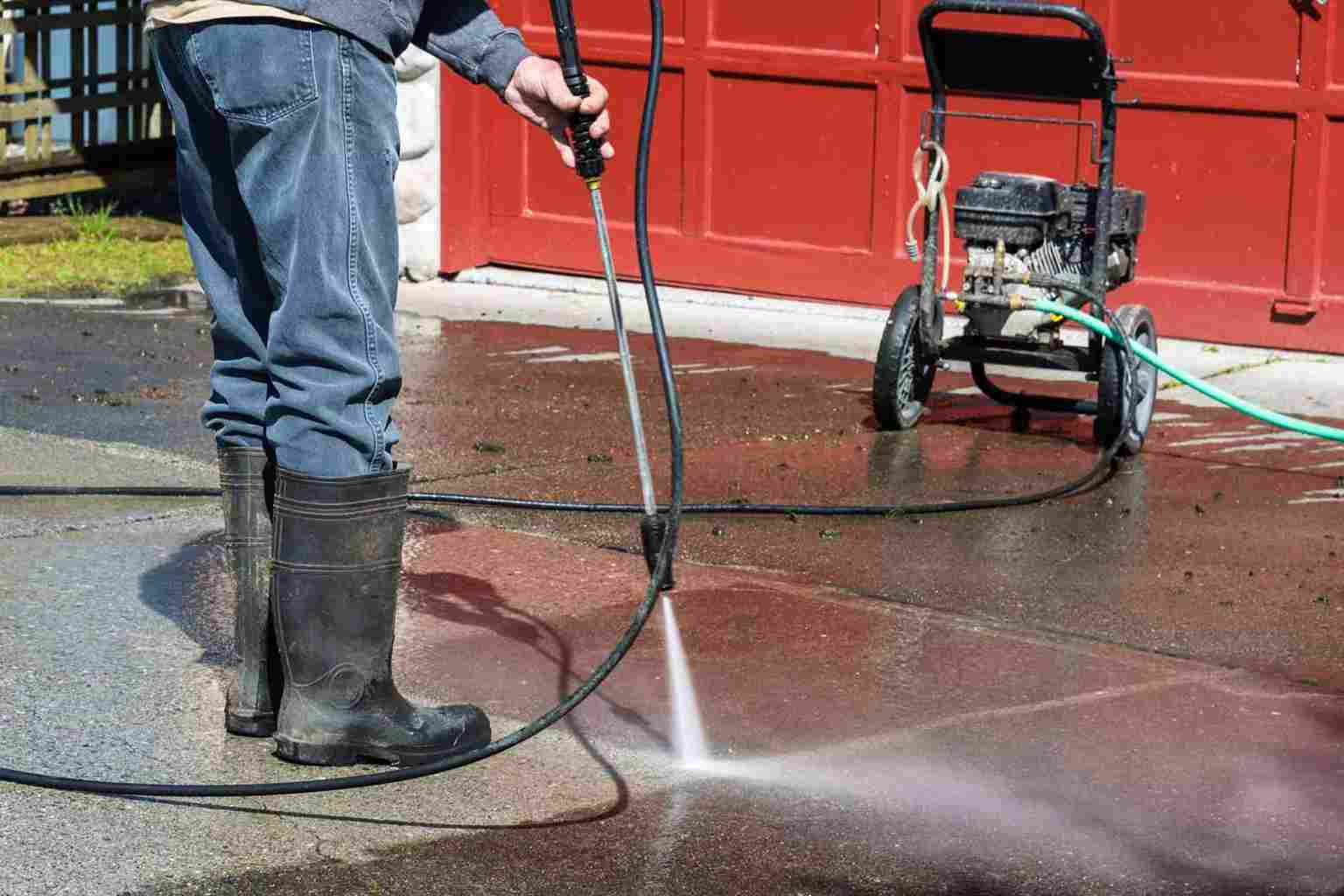 Power Washing a Concrete Driveway Service in Calgary, AB<br />

